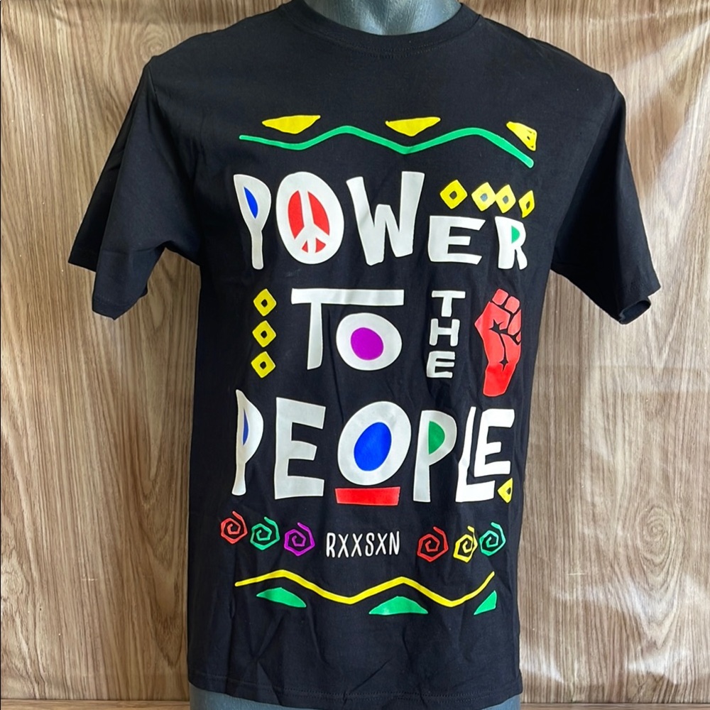 New without tags Power To The People Reason T-Shirt Size M Graphic Tee Black
